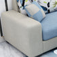 3-Seater Square Arm Pillowed Back Cushions Sectional Sofa with Chaise Clearhalo 'furn' 'furn_sectionals' 'Furniture' 'furniture_sectionals' 'kitchen' 'kitchen_sectionals' 'Living Room Furniture' 'Sectionals' 4821080