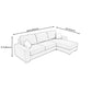 3-Seater Square Arm Pillowed Back Cushions Sectional Sofa with Chaise Clearhalo 'furn' 'furn_sectionals' 'Furniture' 'furniture_sectionals' 'kitchen' 'kitchen_sectionals' 'Living Room Furniture' 'Sectionals' 4821081