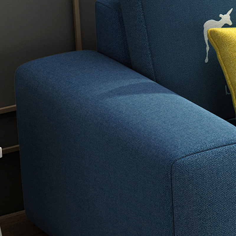 Square Arm Sectionals 27.56"High Removable Cushions Sofa with Ottomans Clearhalo 'furn' 'furn_sectionals' 'Furniture' 'furniture_sectionals' 'kitchen' 'kitchen_sectionals' 'Living Room Furniture' 'Sectionals' 4821144