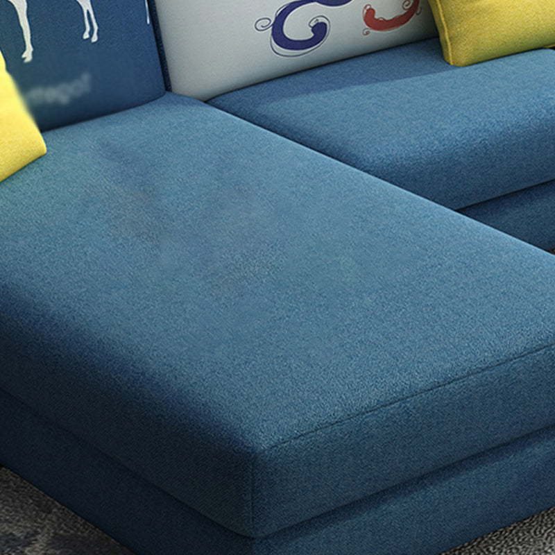 Square Arm Sectionals 27.56"High Removable Cushions Sofa with Ottomans Clearhalo 'furn' 'furn_sectionals' 'Furniture' 'furniture_sectionals' 'kitchen' 'kitchen_sectionals' 'Living Room Furniture' 'Sectionals' 4821148