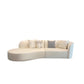 Faux Leather Pillow Top Arm Sofa/Sectional Pillowed Back Cushions, Stain-Resistant 114"L x 57"W x 28"H Off-White Clearhalo 'furn' 'furn_sectionals' 'Furniture' 'furniture_sectionals' 'kitchen' 'kitchen_sectionals' 'Living Room Furniture' 'Sectionals' 4821220