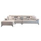 Stain-Resistant Faux Leather Pillow Top Arm Sofa/Sectional with Pillowed Back Cushions 130"L x 65"W x 35"H Smoke Gray Clearhalo 'furn' 'furn_sectionals' 'Furniture' 'furniture_sectionals' 'kitchen' 'kitchen_sectionals' 'Living Room Furniture' 'Sectionals' 4821242