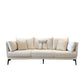 Contemporary Faux Leather Pillow Top Arm Sofa/Sectional Pillowed Back Cushions 87"L x 35"W x 35"H Off-White Clearhalo 'furn' 'furn_sectionals' 'Furniture' 'furniture_sectionals' 'kitchen' 'kitchen_sectionals' 'Living Room Furniture' 'Sectionals' 4821266