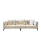 Contemporary Faux Leather Pillow Top Arm Sofa/Sectional Pillowed Back Cushions 94.5"L x 35.5"W x 35.5"H Off-White Clearhalo 'furn' 'furn_sectionals' 'Furniture' 'furniture_sectionals' 'kitchen' 'kitchen_sectionals' 'Living Room Furniture' 'Sectionals' 4821267