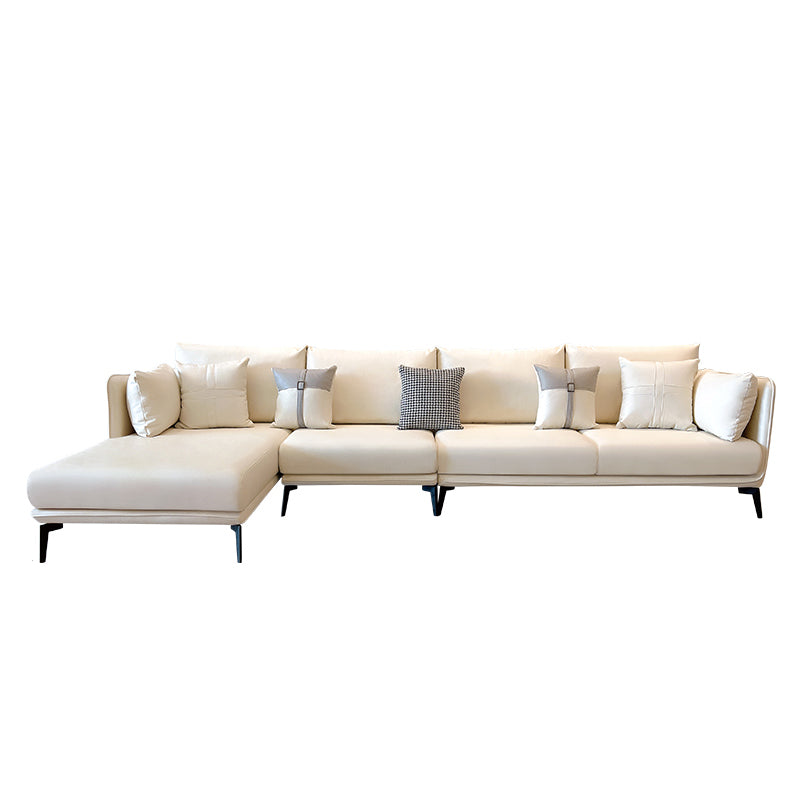 Contemporary Faux Leather Pillow Top Arm Sofa/Sectional Pillowed Back Cushions Clearhalo 'furn' 'furn_sectionals' 'Furniture' 'furniture_sectionals' 'kitchen' 'kitchen_sectionals' 'Living Room Furniture' 'Sectionals' 4821268