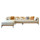 Modern Faux Leather Pillow Top Arm Sofa/Sectional Pillowed Back Cushions 140"L x 69"W x 29.5"H Orange White Clearhalo 'furn' 'furn_sectionals' 'Furniture' 'furniture_sectionals' 'kitchen' 'kitchen_sectionals' 'Living Room Furniture' 'Sectionals' 4821291