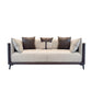 Modern Faux Leather Pillow Top Arm Sofa/Sectional Pillowed Back Cushions 86.6"L x 37.4"W x 29.5"H Brown-Grey Clearhalo 'furn' 'furn_sectionals' 'Furniture' 'furniture_sectionals' 'kitchen' 'kitchen_sectionals' 'Living Room Furniture' 'Sectionals' 4821295