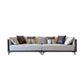 Modern Faux Leather Pillow Top Arm Sofa/Sectional Pillowed Back Cushions for Living Room 110"L x 37.5"W x 29.5"H Brown-Grey Clearhalo 'furn' 'furn_sectionals' 'Furniture' 'furniture_sectionals' 'kitchen' 'kitchen_sectionals' 'Living Room Furniture' 'Sectionals' 4821322