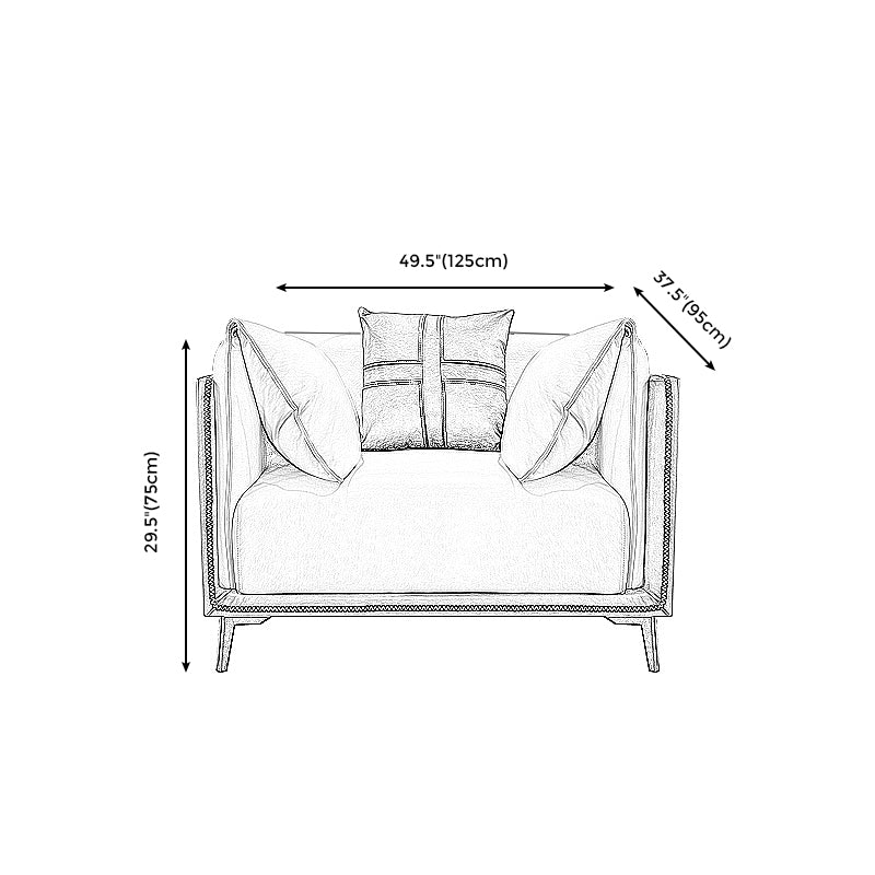Modern Faux Leather Pillow Top Arm Sofa/Sectional Pillowed Back Cushions for Living Room Clearhalo 'furn' 'furn_sectionals' 'Furniture' 'furniture_sectionals' 'kitchen' 'kitchen_sectionals' 'Living Room Furniture' 'Sectionals' 4821326