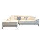 Faux Leather Pillow Top Arm Sofa/Sectional Pillowed Back Cushions for Living Room 114"L x 65"W x 35"H Off-White Clearhalo 'furn' 'furn_sectionals' 'Furniture' 'furniture_sectionals' 'kitchen' 'kitchen_sectionals' 'Living Room Furniture' 'Sectionals' 4821334