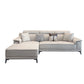 Faux Leather Pillow Top Arm Sofa/Sectional Pillowed Back Cushions for Living Room 114"L x 65"W x 35"H Smoke Gray Clearhalo 'furn' 'furn_sectionals' 'Furniture' 'furniture_sectionals' 'kitchen' 'kitchen_sectionals' 'Living Room Furniture' 'Sectionals' 4821340