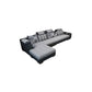 Adjustable 135.82" D x 70.86" W x 33.46" H Pillow Top Arm Sectional Pillowed Back Cushions Dark Gray-White Sponge Clearhalo 'furn' 'furn_sectionals' 'Furniture' 'furniture_sectionals' 'kitchen' 'kitchen_sectionals' 'Living Room Furniture' 'Sectionals' 4821355