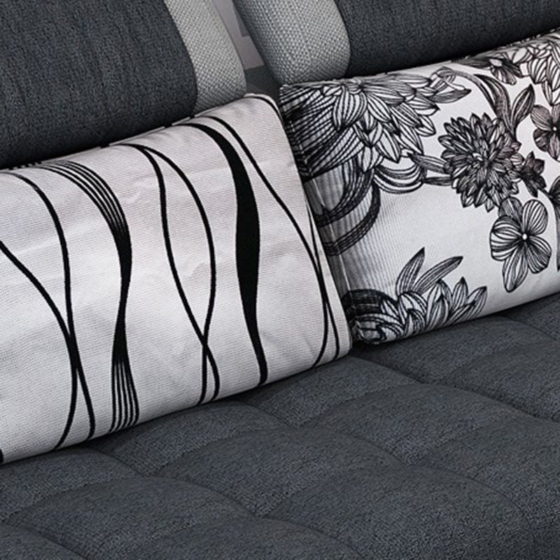 Adjustable 135.82" D x 70.86" W x 33.46" H Pillow Top Arm Sectional Pillowed Back Cushions Clearhalo 'furn' 'furn_sectionals' 'Furniture' 'furniture_sectionals' 'kitchen' 'kitchen_sectionals' 'Living Room Furniture' 'Sectionals' 4821356