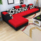 Adjustable 135.82" D x 70.86" W x 33.46" H Pillow Top Arm Sectional Pillowed Back Cushions Black-Red Clearhalo 'furn' 'furn_sectionals' 'Furniture' 'furniture_sectionals' 'kitchen' 'kitchen_sectionals' 'Living Room Furniture' 'Sectionals' 4821360