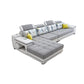 Light-grey Pillow Top Arm Sectional Pillowed Back Cushions, Adjustable Clearhalo 'furn' 'furn_sectionals' 'Furniture' 'furniture_sectionals' 'kitchen' 'kitchen_sectionals' 'Living Room Furniture' 'Sectionals' 4821368