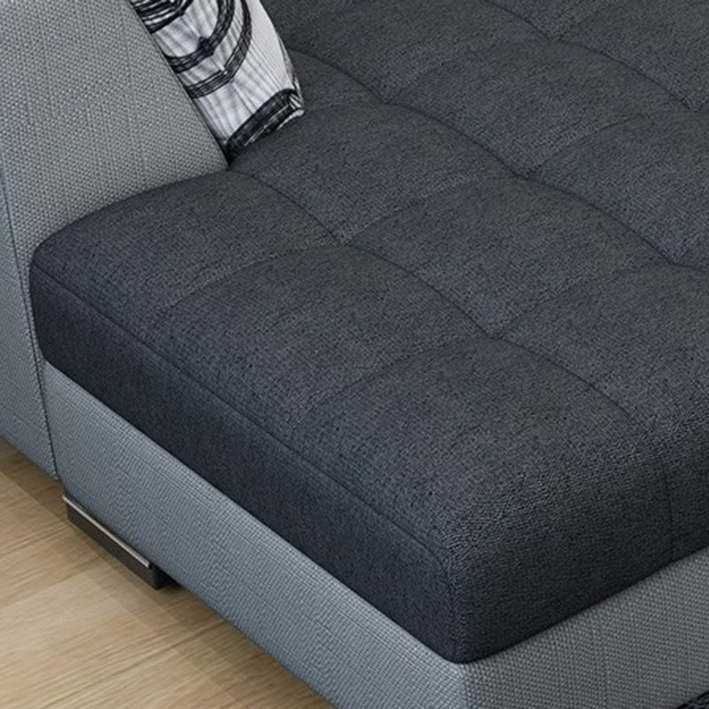 135.82" D x 70.86" W x 33.46" H Pillow Top Arm Sectional Adjustable Pillowed Back Cushions Clearhalo 'furn' 'furn_sectionals' 'Furniture' 'furniture_sectionals' 'kitchen' 'kitchen_sectionals' 'Living Room Furniture' 'Sectionals' 4821380