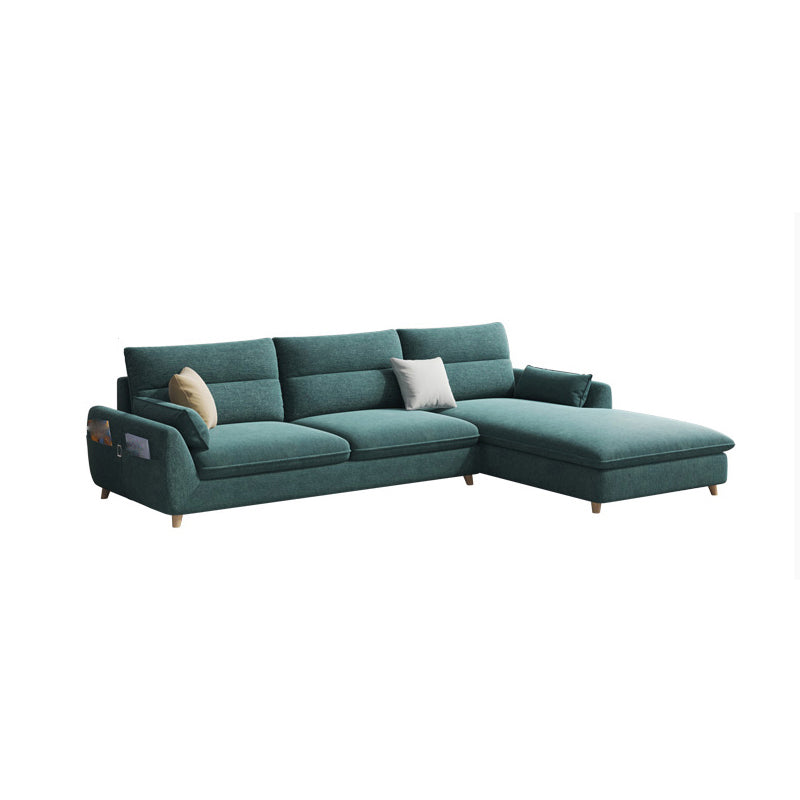 Emerald Green Modern Pillow Top Arm Sectional for Apartment, Living Room 96"L x 65"W x 33"H Faux Leather Clearhalo 'furn' 'furn_sectionals' 'Furniture' 'furniture_sectionals' 'kitchen' 'kitchen_sectionals' 'Living Room Furniture' 'Sectionals' 4821388