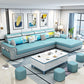 Modern Slipcovered L-Shape Sectional with Storage for Four People Sky Blue Clearhalo 'furn' 'furn_sectionals' 'Furniture' 'furniture_sectionals' 'kitchen' 'kitchen_sectionals' 'Living Room Furniture' 'Sectionals' 4821399