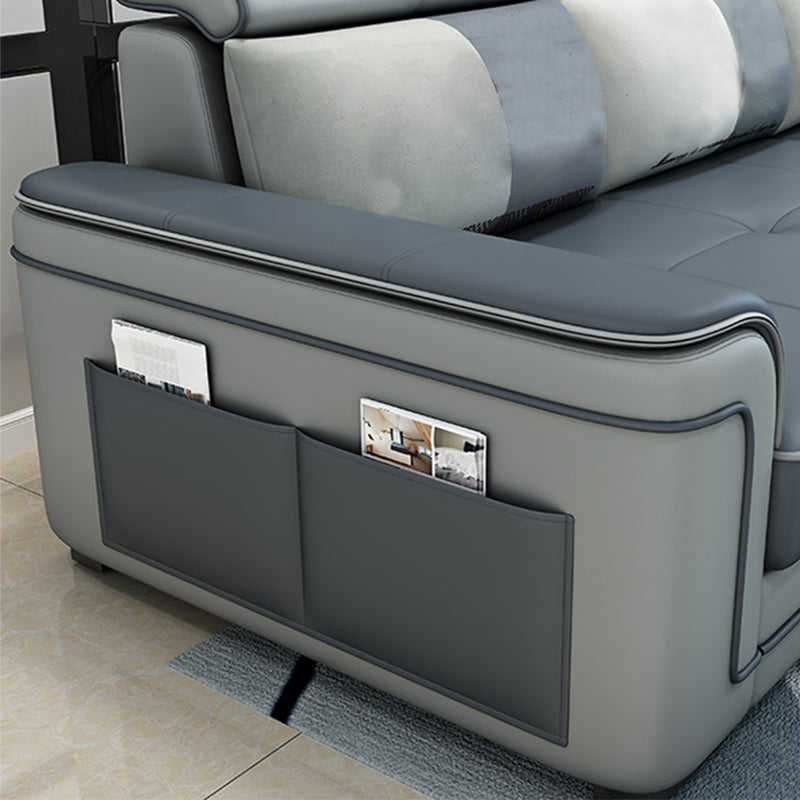 Modern Slipcovered L-Shape Sectional with Storage for Four People Clearhalo 'furn' 'furn_sectionals' 'Furniture' 'furniture_sectionals' 'kitchen' 'kitchen_sectionals' 'Living Room Furniture' 'Sectionals' 4821408