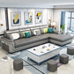 Modern Slipcovered L-Shape Sectional with Storage for Four People Grey Clearhalo 'furn' 'furn_sectionals' 'Furniture' 'furniture_sectionals' 'kitchen' 'kitchen_sectionals' 'Living Room Furniture' 'Sectionals' 4821414