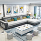 Modern Slipcovered L-Shape Sectional with Storage for Four People White Clearhalo 'furn' 'furn_sectionals' 'Furniture' 'furniture_sectionals' 'kitchen' 'kitchen_sectionals' 'Living Room Furniture' 'Sectionals' 4821415
