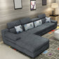 Contemporary High Back Sectionals 35.43"High 5-Seat Square Arm Sofa for Apartment Silver Gray Clearhalo 'furn' 'furn_sectionals' 'Furniture' 'furniture_sectionals' 'kitchen' 'kitchen_sectionals' 'Living Room Furniture' 'Sectionals' 4821443