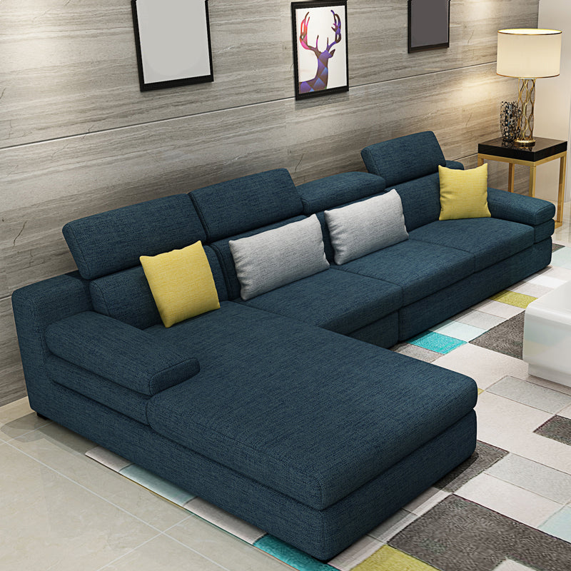 Contemporary High Back Sectionals 35.43"High 5-Seat Square Arm Sofa for Apartment Blackish Green Clearhalo 'furn' 'furn_sectionals' 'Furniture' 'furniture_sectionals' 'kitchen' 'kitchen_sectionals' 'Living Room Furniture' 'Sectionals' 4821447