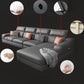 133.86" W √ó 70.87" D √ó 33.46" H L-Shape Faux Leather High Back Sloped Arms Sectional Clearhalo 'furn' 'furn_sectionals' 'Furniture' 'furniture_sectionals' 'kitchen' 'kitchen_sectionals' 'Living Room Furniture' 'Sectionals' 4821503