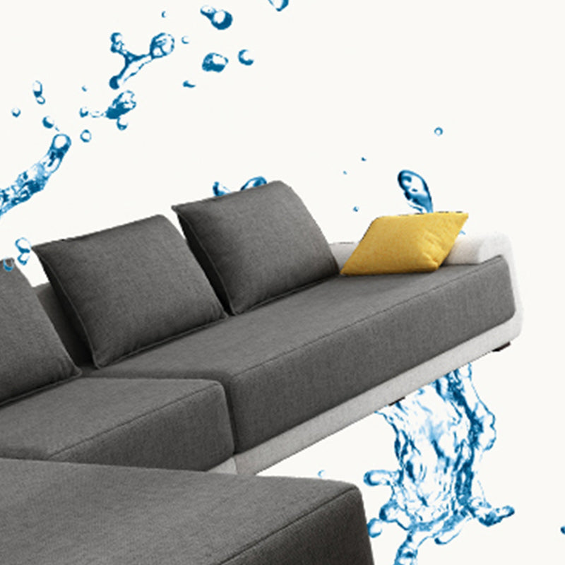 129.92" W √ó 70.87" D √ó 27.56" H L-Shape Removable Cushions Pillow Top Arm Sectional Clearhalo 'furn' 'furn_sectionals' 'Furniture' 'furniture_sectionals' 'kitchen' 'kitchen_sectionals' 'Living Room Furniture' 'Sectionals' 4821518