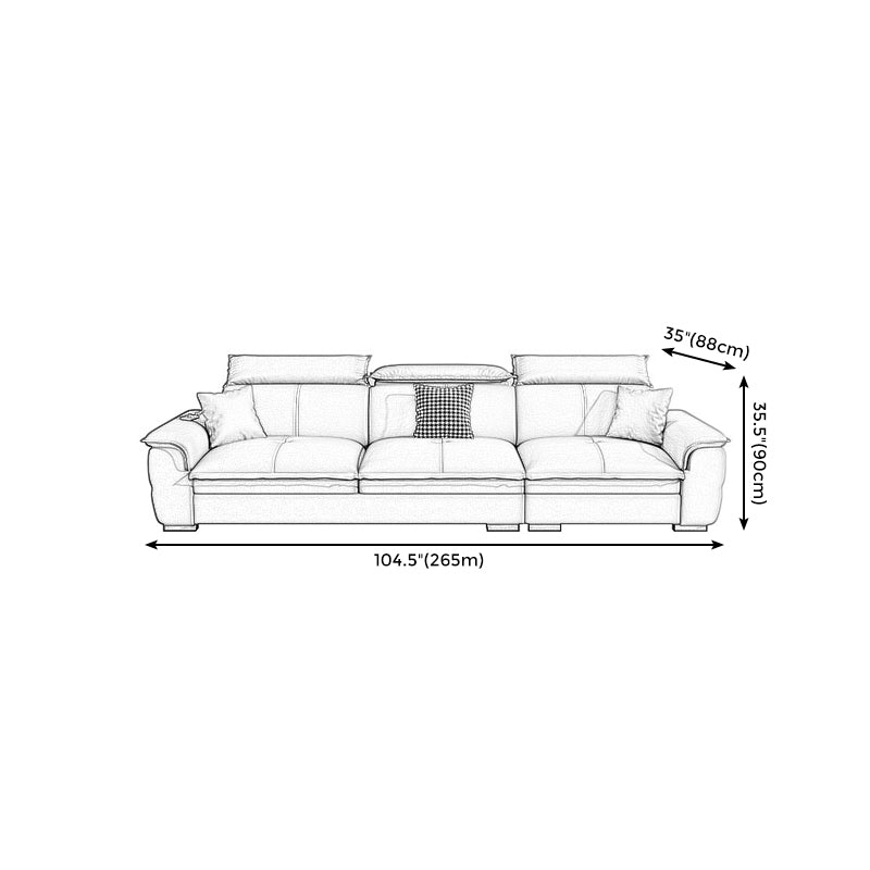 Grey Pillowed Back Cushions Furniture Sectionals with Pillows Clearhalo 'furn' 'furn_sectionals' 'Furniture' 'furniture_sectionals' 'kitchen' 'kitchen_sectionals' 'Living Room Furniture' 'Sectionals' 4821547