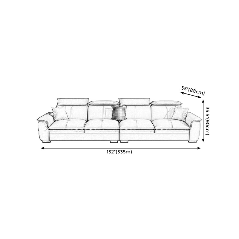 Grey Pillowed Back Cushions Furniture Sectionals with Pillows Clearhalo 'furn' 'furn_sectionals' 'Furniture' 'furniture_sectionals' 'kitchen' 'kitchen_sectionals' 'Living Room Furniture' 'Sectionals' 4821548