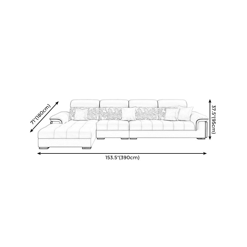 Faux Leather Pillowed Back Cushions Beige Furniture Sectionals Clearhalo 'furn' 'furn_sectionals' 'Furniture' 'furniture_sectionals' 'kitchen' 'kitchen_sectionals' 'Living Room Furniture' 'Sectionals' 4821562