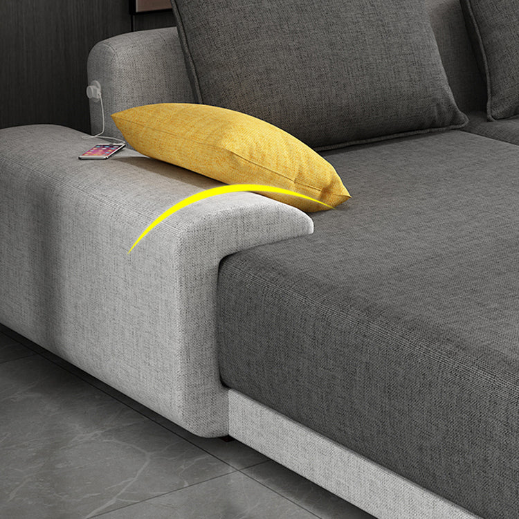 Modern Removable Cushions Sofa Reversible Chaise Sofa with Pillows Clearhalo 'furn' 'furn_sectionals' 'Furniture' 'furniture_sectionals' 'kitchen' 'kitchen_sectionals' 'Living Room Furniture' 'Sectionals' 4821612