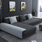 Dark Grey Modular Sectional with Square and Pillow Back Cushion 112"L x 71"W x 29.5"H Left Latex Clearhalo 'furn' 'furn_sectionals' 'Furniture' 'furniture_sectionals' 'kitchen' 'kitchen_sectionals' 'Living Room Furniture' 'Sectionals' 4821623