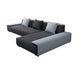 Dark Grey Modular Sectional with Square and Pillow Back Cushion 112"L x 71"W x 29.5"H Right Clearhalo 'furn' 'furn_sectionals' 'Furniture' 'furniture_sectionals' 'kitchen' 'kitchen_sectionals' 'Living Room Furniture' 'Sectionals' 4821624
