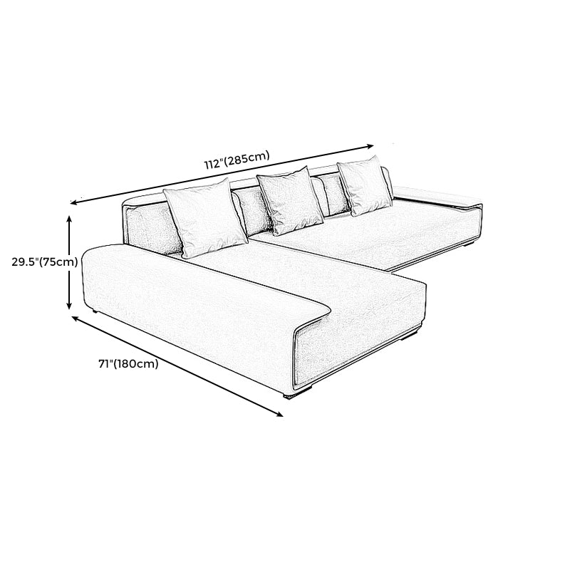 Dark Grey Modular Sectional with Square and Pillow Back Cushion Clearhalo 'furn' 'furn_sectionals' 'Furniture' 'furniture_sectionals' 'kitchen' 'kitchen_sectionals' 'Living Room Furniture' 'Sectionals' 4821629