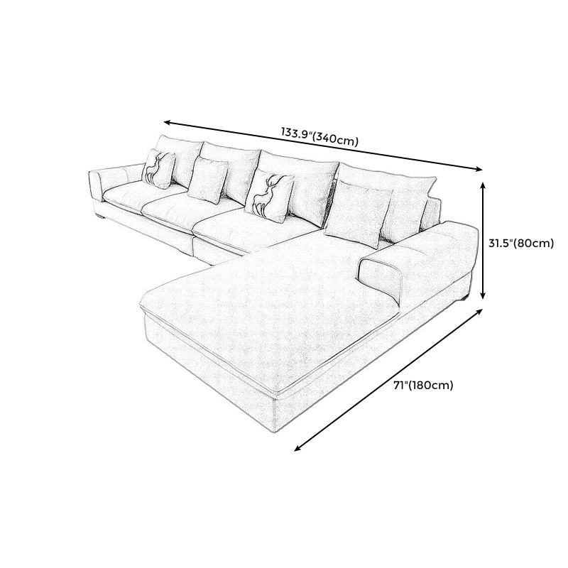 70"D Square Arms Sectionals with Removable Cushions for Living Room and Apartment Clearhalo 'furn' 'furn_sectionals' 'Furniture' 'furniture_sectionals' 'kitchen' 'kitchen_sectionals' 'Living Room Furniture' 'Sectionals' 4821647