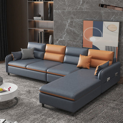 Right Hand Facing L-Shape Sectional with Square Arm and Storage Dark Gray Clearhalo 'furn' 'furn_sectionals' 'Furniture' 'furniture_sectionals' 'kitchen' 'kitchen_sectionals' 'Living Room Furniture' 'Sectionals' 4821693