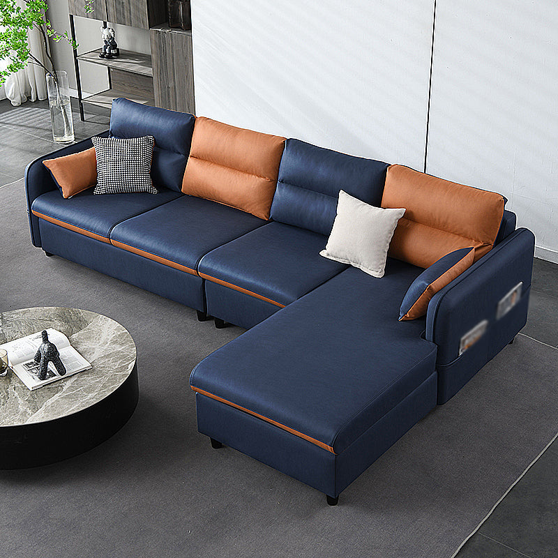 Contemporary Modular L-Shape Sectional with Storage for Four People Dark Blue Clearhalo 'furn' 'furn_sectionals' 'Furniture' 'furniture_sectionals' 'kitchen' 'kitchen_sectionals' 'Living Room Furniture' 'Sectionals' 4821763