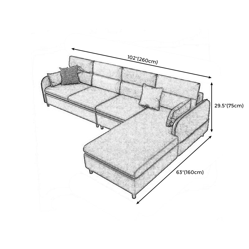 Contemporary Modular L-Shape Sectional with Storage for Four People Clearhalo 'furn' 'furn_sectionals' 'Furniture' 'furniture_sectionals' 'kitchen' 'kitchen_sectionals' 'Living Room Furniture' 'Sectionals' 4821764