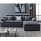 Modern Modular Reversible Sectional with High Back for Apartment 111"L x 73"W x 28"H Dark Gray Linen Blend Clearhalo 'furn' 'furn_sectionals' 'Furniture' 'furniture_sectionals' 'kitchen' 'kitchen_sectionals' 'Living Room Furniture' 'Sectionals' 4821766