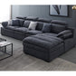 Modern Modular Reversible Sectional with High Back for Apartment 141"L x 73"W x 28"H Dark Gray Linen Blend Clearhalo 'furn' 'furn_sectionals' 'Furniture' 'furniture_sectionals' 'kitchen' 'kitchen_sectionals' 'Living Room Furniture' 'Sectionals' 4821769
