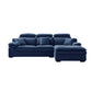 Modern Modular Reversible Sectional with High Back for Apartment 111"L x 73"W x 28"H Navy Blue Faux Leather Clearhalo 'furn' 'furn_sectionals' 'Furniture' 'furniture_sectionals' 'kitchen' 'kitchen_sectionals' 'Living Room Furniture' 'Sectionals' 4821776
