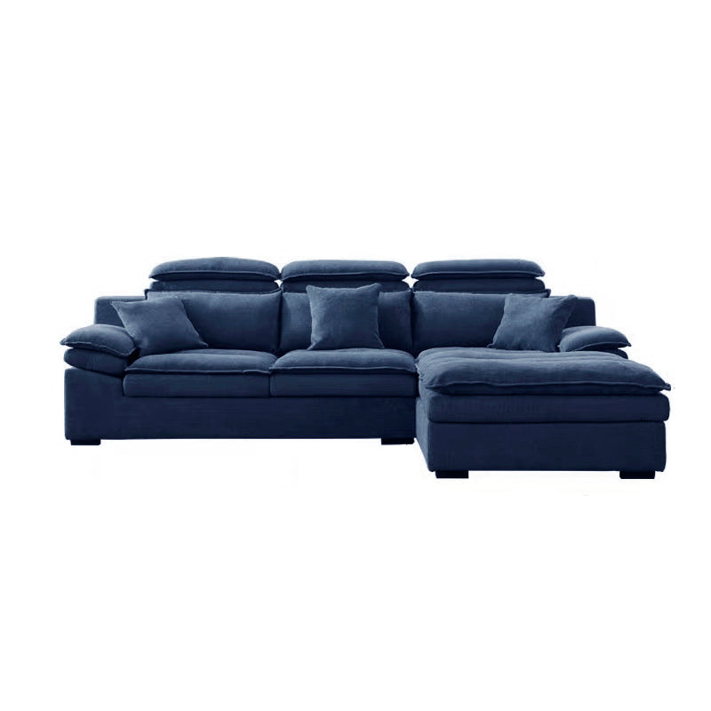 Modern Modular Reversible Sectional with High Back for Apartment 111"L x 73"W x 28"H Navy Blue Faux Leather Clearhalo 'furn' 'furn_sectionals' 'Furniture' 'furniture_sectionals' 'kitchen' 'kitchen_sectionals' 'Living Room Furniture' 'Sectionals' 4821776