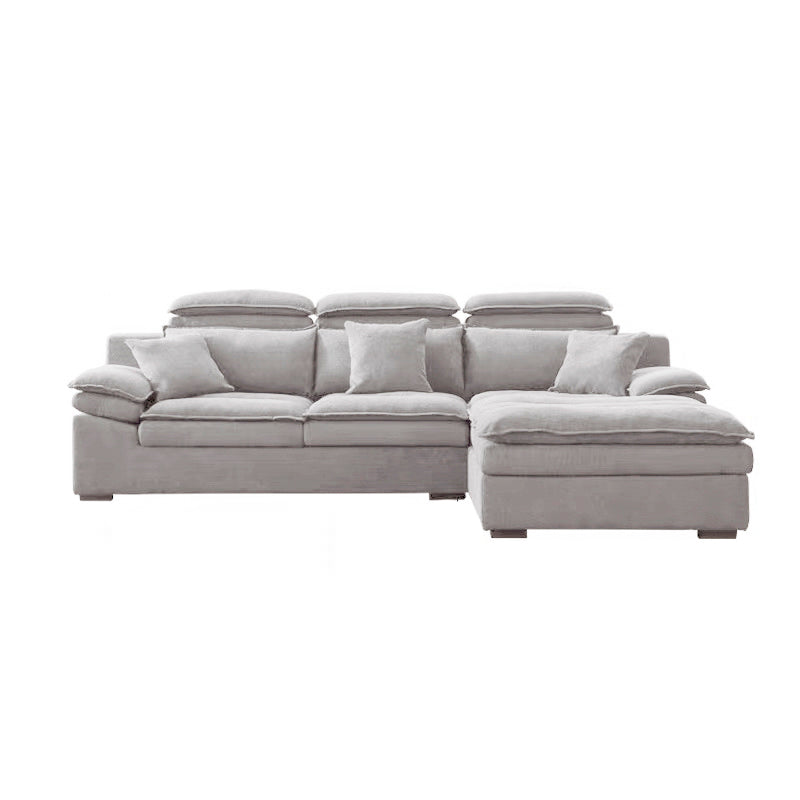 Modern Modular Reversible Sectional with High Back for Apartment 111"L x 73"W x 28"H Khaki Faux Leather Clearhalo 'furn' 'furn_sectionals' 'Furniture' 'furniture_sectionals' 'kitchen' 'kitchen_sectionals' 'Living Room Furniture' 'Sectionals' 4821780