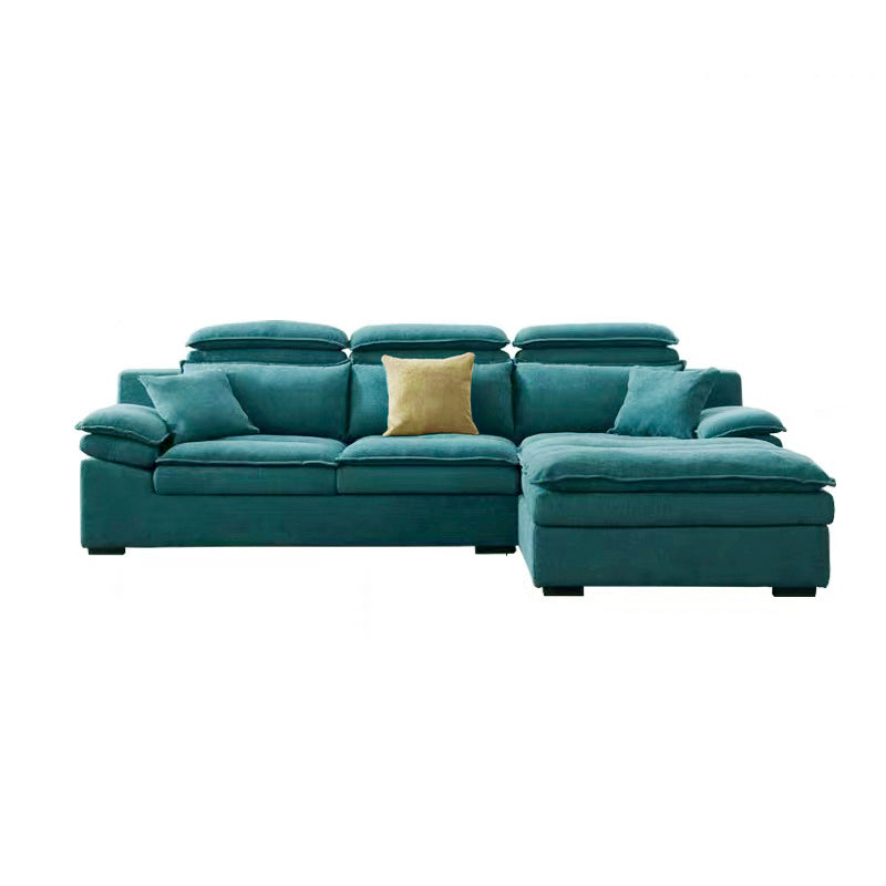 Modern Modular Reversible Sectional with High Back for Apartment 111"L x 73"W x 28"H Blackish Green Faux Leather Clearhalo 'furn' 'furn_sectionals' 'Furniture' 'furniture_sectionals' 'kitchen' 'kitchen_sectionals' 'Living Room Furniture' 'Sectionals' 4821786
