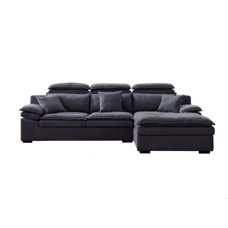 Modern Modular Reversible Sectional with High Back for Apartment 111"L x 73"W x 28"H Dark Gray Faux Leather Clearhalo 'furn' 'furn_sectionals' 'Furniture' 'furniture_sectionals' 'kitchen' 'kitchen_sectionals' 'Living Room Furniture' 'Sectionals' 4821787