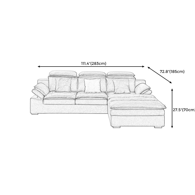 Modern Modular Reversible Sectional with High Back for Apartment Clearhalo 'furn' 'furn_sectionals' 'Furniture' 'furniture_sectionals' 'kitchen' 'kitchen_sectionals' 'Living Room Furniture' 'Sectionals' 4821788