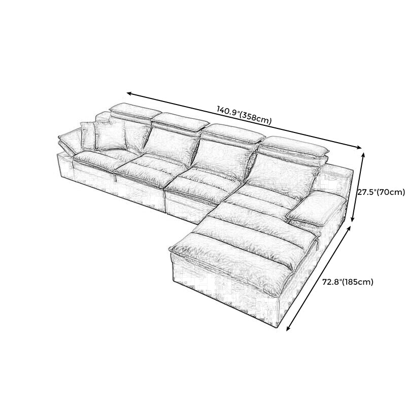 Modern Modular Reversible Sectional with High Back for Apartment Clearhalo 'furn' 'furn_sectionals' 'Furniture' 'furniture_sectionals' 'kitchen' 'kitchen_sectionals' 'Living Room Furniture' 'Sectionals' 4821789