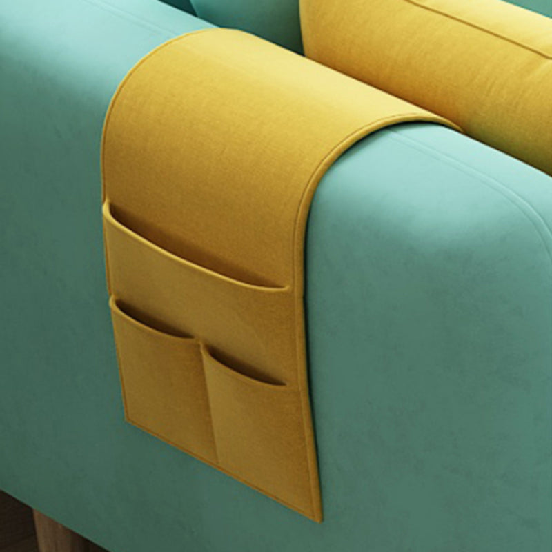 L-Shape Faux Leather and Velvet 3-seat Sectional Sofa with Storage Clearhalo 'furn' 'furn_sectionals' 'Furniture' 'furniture_sectionals' 'kitchen' 'kitchen_sectionals' 'Living Room Furniture' 'Sectionals' 4821815